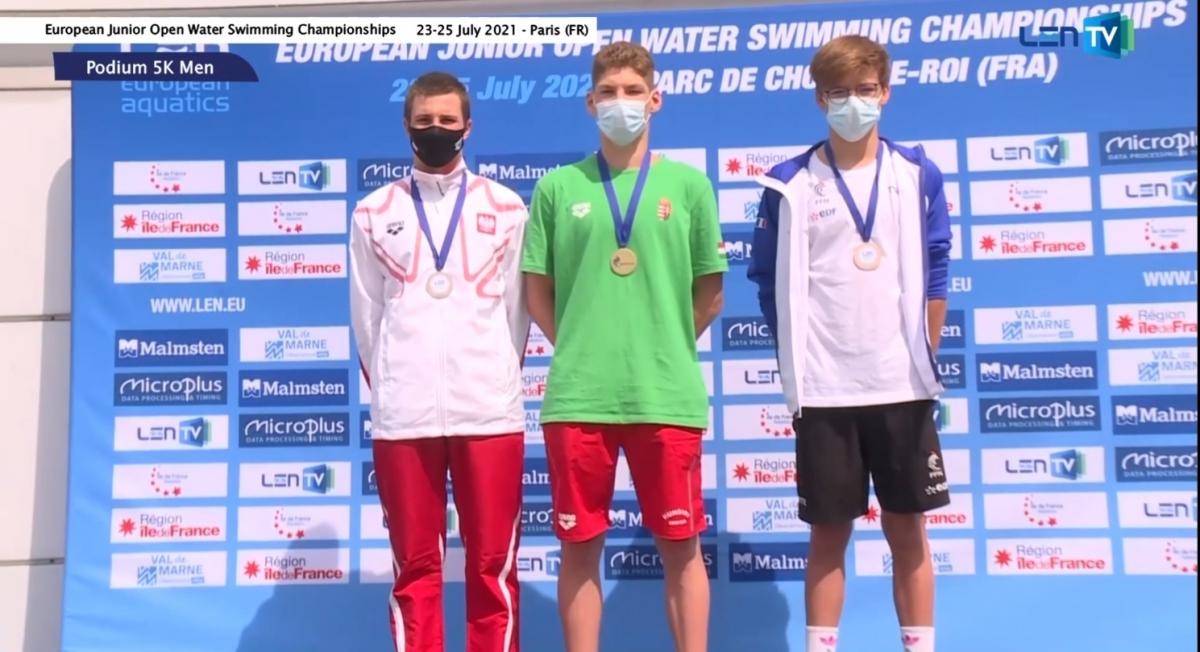 Jerzy Laryś srebrnym medalistą MEJ w pływaniu długodystansowym na wodach otwartych